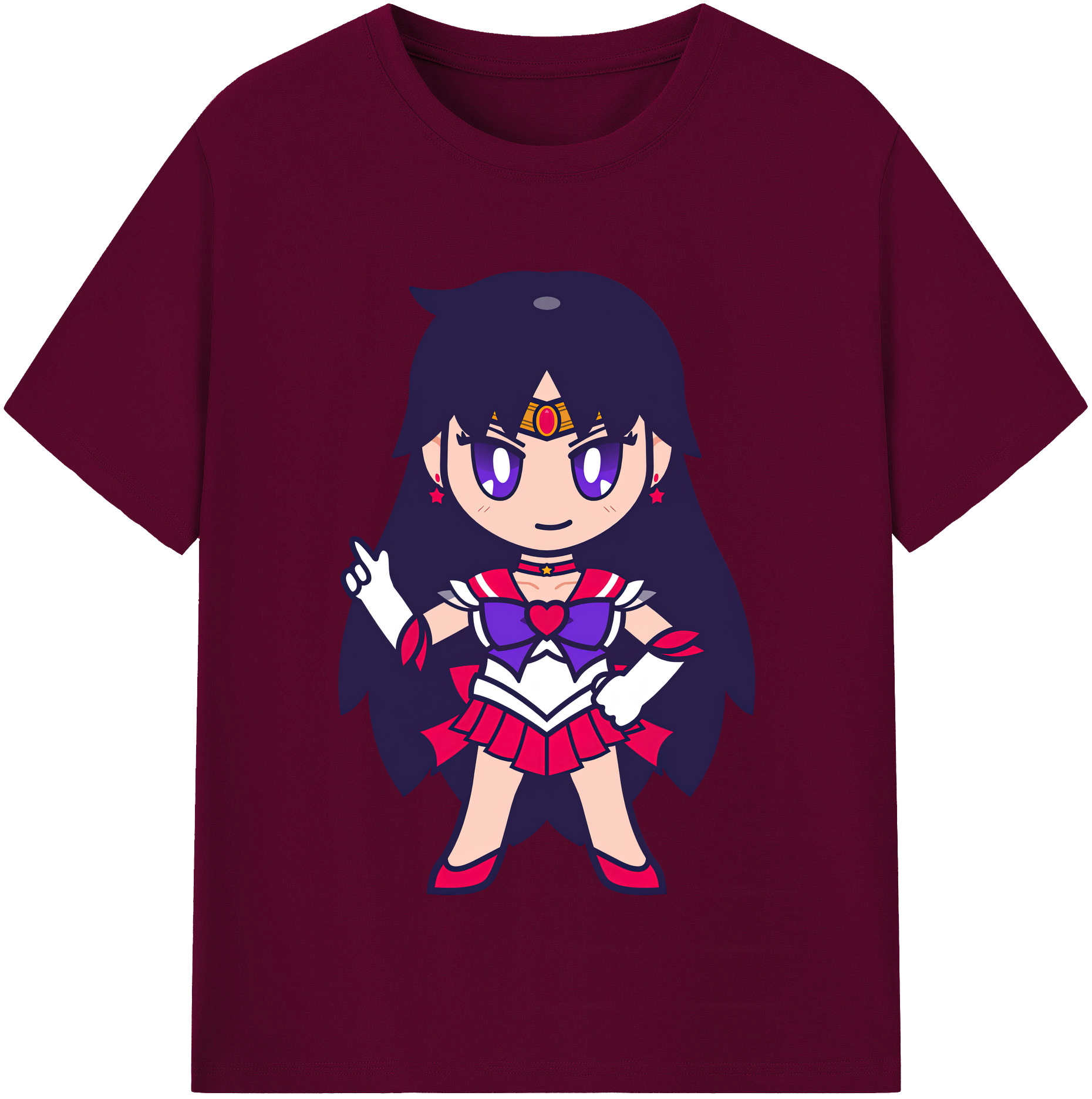 （画像用） 美少女戦士セーラームーン 火野レイ ひの レイ Sailor Moon Hino Rei （セーラーマーズ,Sailor Mars） レディースカジュアルプリントTシャツ（綿100％）
